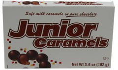 Junior Mints Caramel Theater Movie Box Each Box 3.6 oz Quantity 12 Box Per Box Sweet Browse at UsaCandyWholesale.Com
