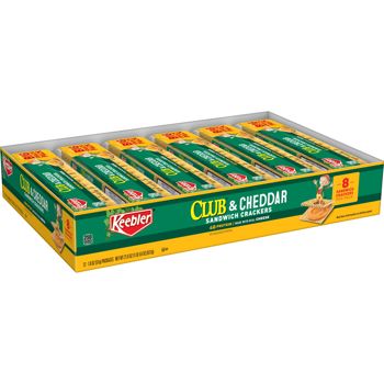 Keebler Crackers Club & Cheddar Each Pack 1.8 oz Quantity 6 Pieces Per Pack 12 Packs Per Case Sweet Browse at UsaCandyWholesale.Com