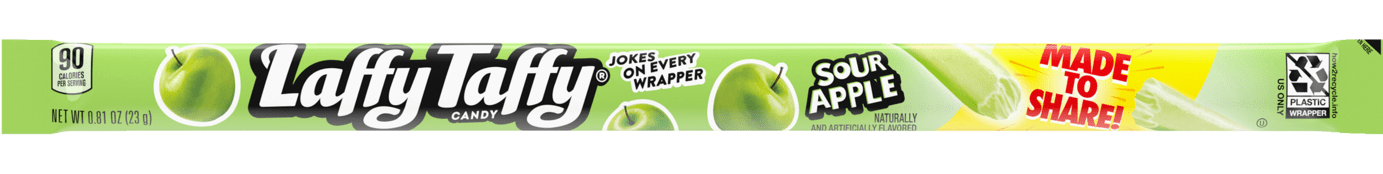 Laffy Taffy Rope Apple Flavor Approximately 9 Inches Long Each Piece Each Piece 0.81 oz Quantity 24 Pieces Per Box Sweet Browse at UsaCandyWholesale.Com