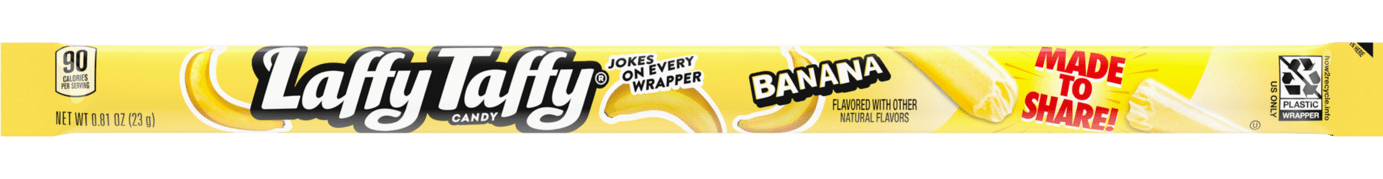 Laffy Taffy Rope Banana Flavor Approximately 9 Inches Long Each Piece Each Piece 0.81 oz Quantity 24 Pieces Per Box Sweet Browse at UsaCandyWholesale.Com