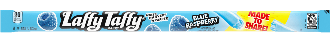 Laffy Taffy Rope Blue Raspberry Flavor Approximately 9 Inches Long Each Piece Each Piece 0.81 oz Quantity 24 Pieces Per Box Sweet Browse at UsaCandyWholesale.Com