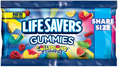Lifesavers Gummies Collision Flavors Share Size Each Pack 4.2 oz Quantity 15 Packs Per Box Sweet Browse at UsaCandyWholesale.Com