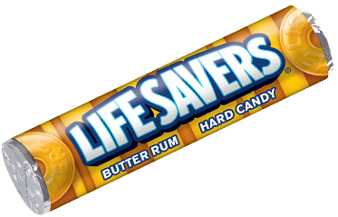 Lifesavers Mints Butter Rum Flavor Each Roll 1.14 oz Quantity 20 Rolls Per Box Sweet Browse at UsaCandyWholesale.Com
