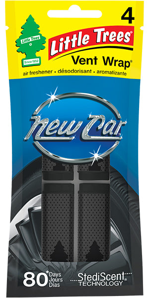 Little Trees Car Vent Wrap New Car Scent Quantity 4 Pieces Per Pack 4 Packs Per Bag Happy Browse at UsaCandyWholesale.Com
