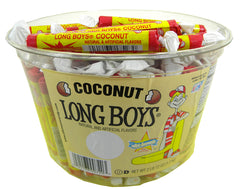 Long Boy Caramel with Coconut Wrapped Bulk Candy Quantity 130 Pieces Per Jar Sweet Browse at UsaCandyWholesale.Com