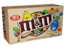 M&M's Almond King Size 2.83 oz Each Pack Quantity 18 Packs Per Box Sweet Browse at UsaCandyWholesale.Com