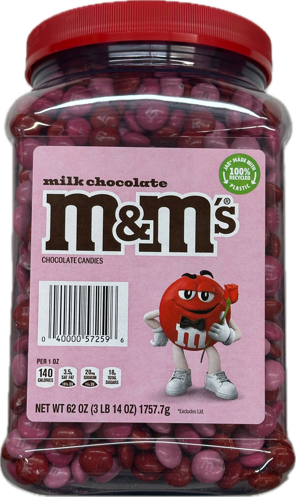 M&M's Milk Chocolate Red & Pink Valentine Unwrapped Quantity 62 oz Per Jar Sweet Browse at UsaCandyWholesale.Com