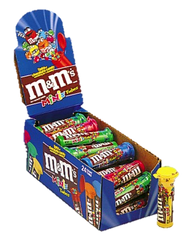 M&M's Minis Milk Chocolate Each Tube 1.08 oz Quantity 24 Units Per Box Sweet Browse at UsaCandyWholesale.Com