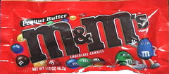M&M's Peanut Butter Made with Real Peanut Butter Each Pack 1.63 oz Quantity 24 Packs Per Box Sweet Browse at UsaCandyWholesale.Com