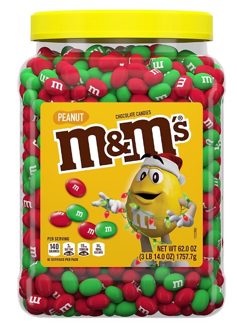 M&M's Peanut Green & Red 62 oz Unwrapped Bulk Candy Quantity 62 oz Per Jar Sweet Browse at UsaCandyWholesale.Com