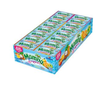 Mamba Tropical Fruit .93 oz Each Pack Quantity 48 Packs Per Box Sweet Browse at UsaCandyWholesale.Com