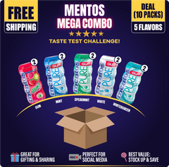 Mentos Gum Mega Combo Deal 5 Flavors (10 Ct) at UsaCandyWholesale.Com