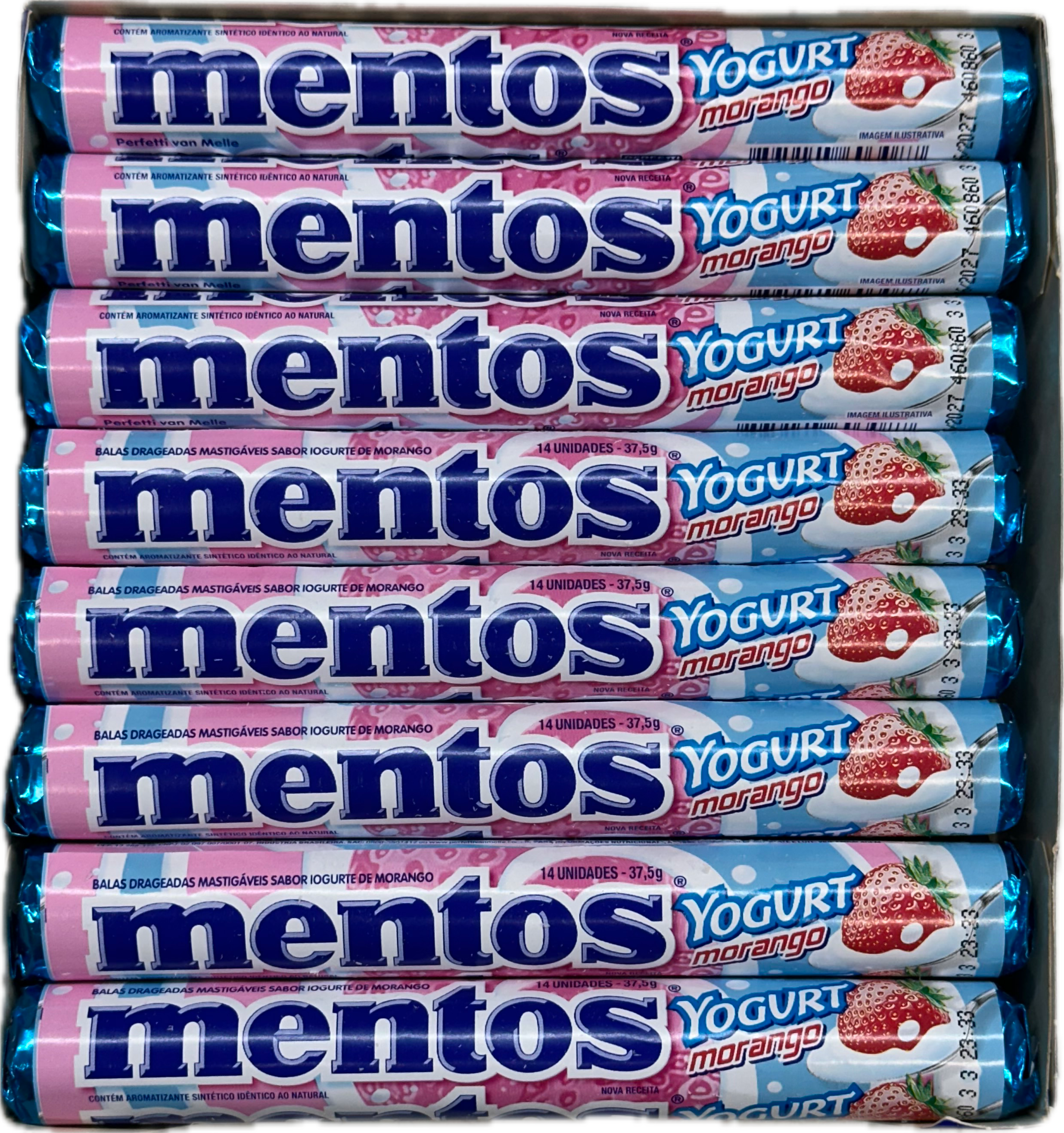 Mentos Mint Morango Yogurt Quantity 16 Rolls Per Box Sweet Browse at UsaCandyWholesale.Com