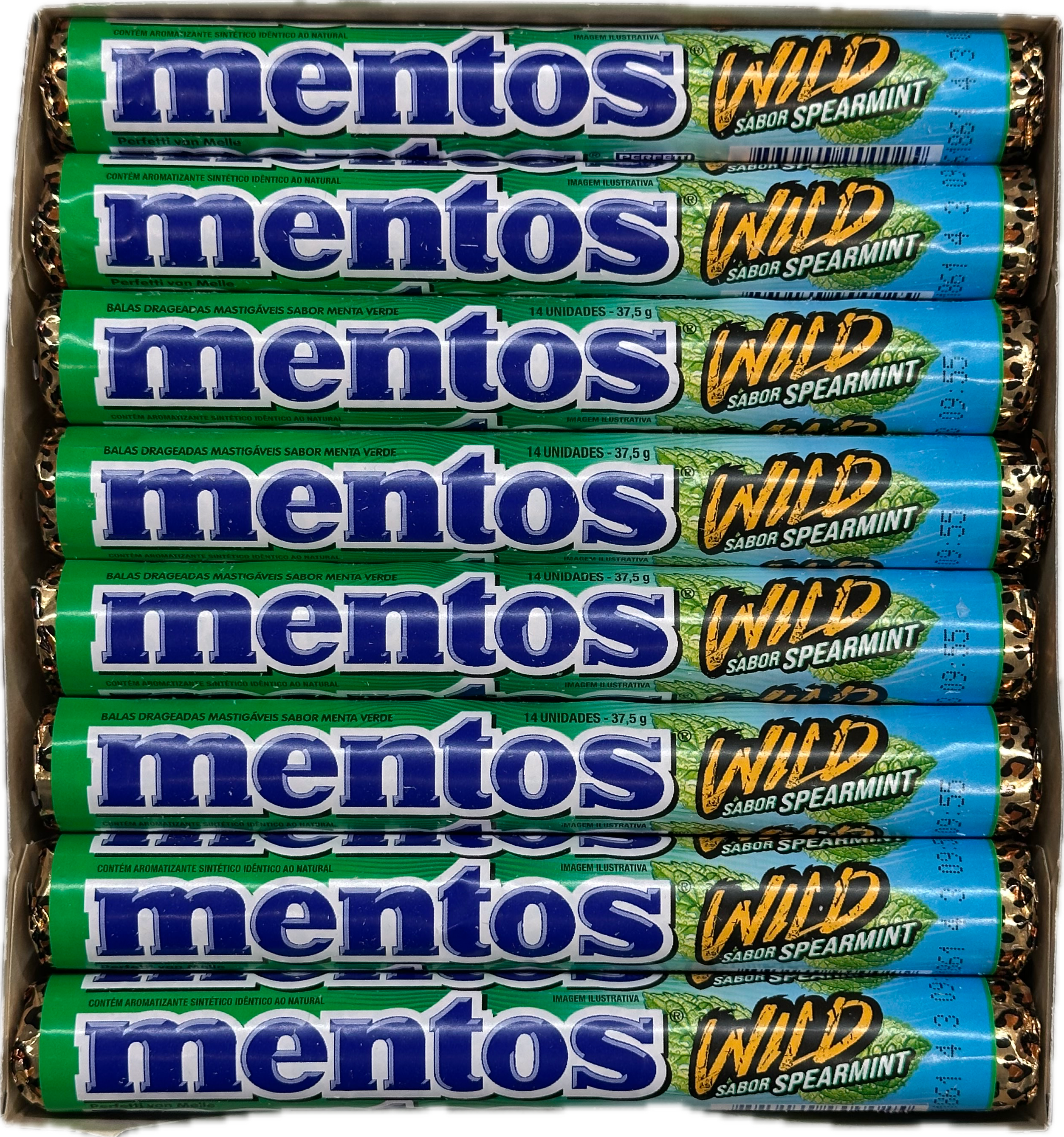 Mentos Mint Wild Sabor Spearmint Quantity 16 Rolls Per Box Sweet Browse at UsaCandyWholesale.Com