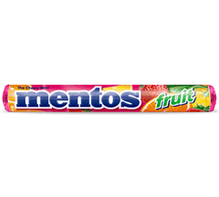 Mentos Mints Chewy Mix Fruits Each Roll 1.32 oz Each Roll Quantity 15 Rolls Per Box Sweet Browse at UsaCandyWholesale.Com