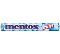 Mentos Mints Chewy Peppermint Flavor Each Roll 1.32 oz Each Roll Quantity 15 Rolls Per Box Sweet Browse at UsaCandyWholesale.Com
