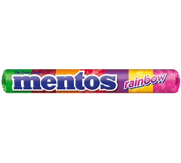 Mentos Mints Chewy Rainbow Mix Fruit Flavors and Colors Each Roll 1.32 oz Each Roll Quantity 15 Rolls Per Box Sweet Browse at UsaCandyWholesale.Com