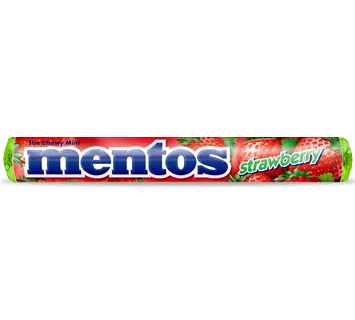 Mentos Mints Chewy Strawberry Flavor Each Roll 1.32 oz Each Roll Quantity 15 Rolls Per Box Sweet Browse at UsaCandyWholesale.Com