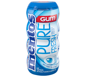 Mentos Pure Sugar Free Gum Fresh Mint Flavor Quantity 10 Pieces Per Unit 10 Units Per Box Sweet Browse at UsaCandyWholesale.Com
