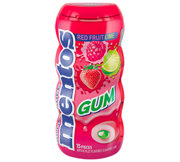 Mentos Sugar Free Gum Red Lime Fruit Flavor Quantity 10 Pieces Per Unit 10 Units Per Box Sweet Browse at UsaCandyWholesale.Com