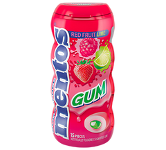 Mentos Sugar Free Gum Red Lime Fruit Flavor Quantity 10 Pieces Per Unit 10 Units Per Box Sweet Browse at UsaCandyWholesale.Com