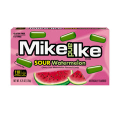 Mike and Ike Sour Watermelon Theater Movie Box Each Pack 4.25 oz Quantity 12 Box Per Case Happy Browse at UsaCandyWholesale.Com