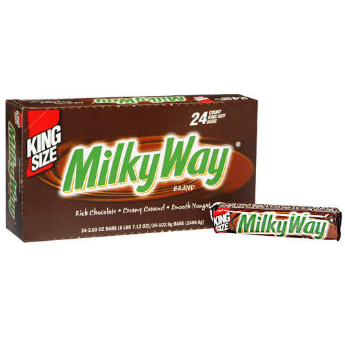 Milky Way Chocolate Bar King Size Each Bar 3.63 oz Quantity 24 Bars Per Box Sweet Browse at UsaCandyWholesale.Com