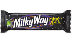 Milky Way Midnight Dark Contains Rich Dark Chocolate Golden Caramel & Vanilla Nougat Each Bar 1.76 oz 24 Bars Per Box Sweet Browse at UsaCandyWholesale.Com