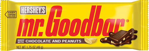 Mr Goodbar Candy Bar Peanuts Covered With Milk Chocolate Each Bar 1.75 oz Quantity 36 Bars Per Box Sweet Browse at UsaCandyWholesale.Com