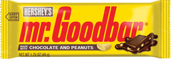 Mr Goodbar Candy Bar Peanuts Covered With Milk Chocolate Each Bar 1.75 oz Quantity 36 Bars Per Box Sweet Browse at UsaCandyWholesale.Com
