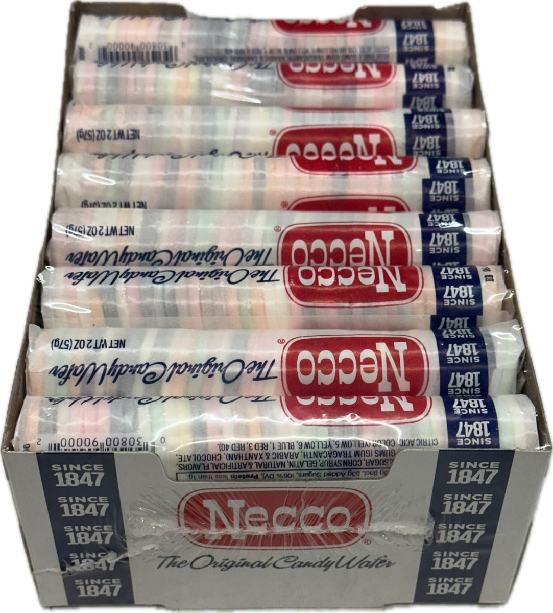 Necco Wafers Candy Original Assorted Flavor Quantity 24 Rolls Per Box Sweet Browse at UsaCandyWholesale.Com