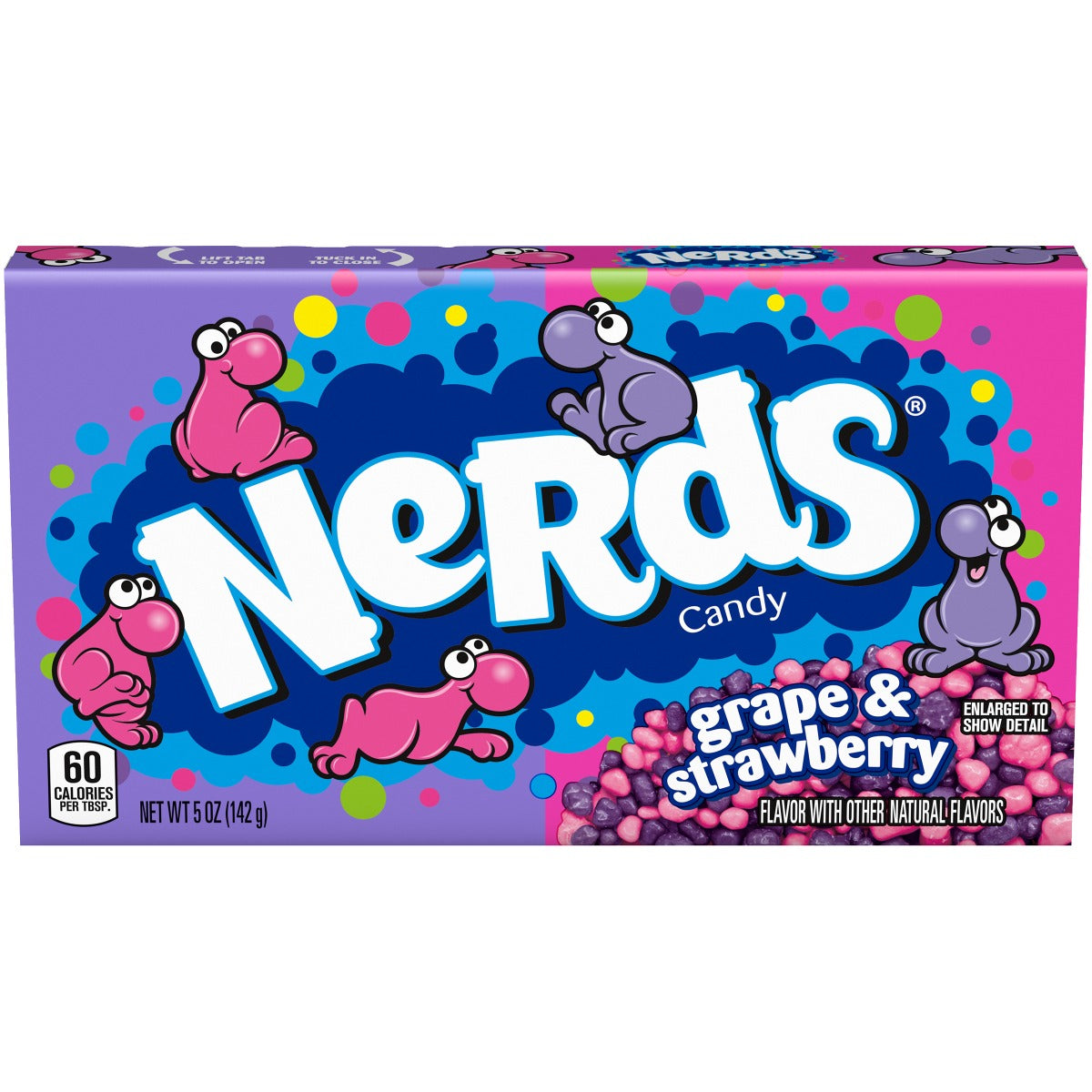 Nerds Grape & Strawberry Theater Movie Box 5 oz Each Unit Quantity 12 Unit Per Case Sweet Browse at UsaCandyWholesale.Com