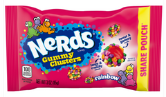 Nerds Gummy Candy Clusters Rainbow 3 oz Each Pack Quantity 12 Packs Per Box Sweet Browse at UsaCandyWholesale.Com