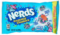 Nerds Gummy Candy Clusters Very Berry 3 oz Each Pack Quantity 12 Packs Per Box Sweet Browse at UsaCandyWholesale.Com