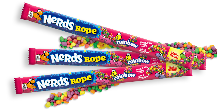 Nerds Rope Rainbow Candy By Wonka 0.92 oz Each Piece Quantity 24 Pieces Per Box Sweet Browse at UsaCandyWholesale.Com