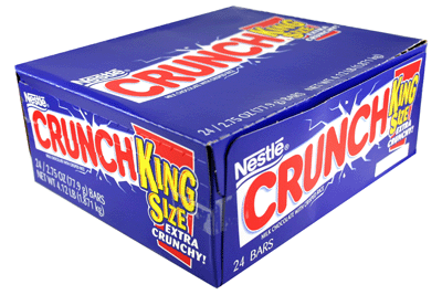 Nestle Crunch Chocolate Bar King Size Each Bar 2.75 oz Each Bar Quantity 18 Bars Per Box Sweet Browse at UsaCandyWholesale.Com