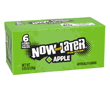 Now and Later Candy Apple Flavor 0.93 oz Quantity 6 Pieces Per Pack24 Packs Per Box Sweet Browse at UsaCandyWholesale.Com