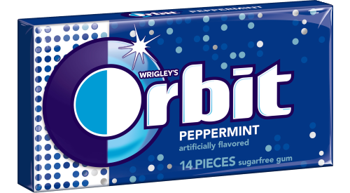 Orbit Gum Peppermint Flavor Sugar Free Gum Quantity 14 Pieces Per Pack 12 Packs Per Box Sweet Browse at UsaCandyWholesale.Com