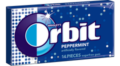 Orbit Gum Peppermint Flavor Sugar Free Gum Quantity 14 Pieces Per Pack 12 Packs Per Box Sweet Browse at UsaCandyWholesale.Com