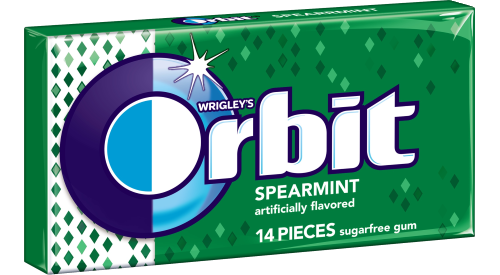 Orbit Gum Spearmint Flavor Sugar Free Gum Quantity 14 Pieces Per Pack 12 Packs Per Box Sweet Browse at UsaCandyWholesale.Com