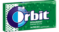 Orbit Gum Spearmint Flavor Sugar Free Gum Quantity 14 Pieces Per Pack 12 Packs Per Box Sweet Browse at UsaCandyWholesale.Com