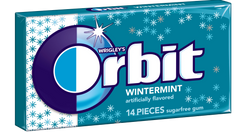 Orbit Gum Wintermint Flavor Sugar Free Gum Quantity 14 Pieces Per Pack 12 Packs Per Box Sweet Browse at UsaCandyWholesale.Com