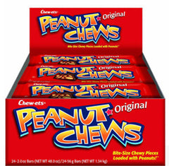 Peanut Chews Loaded with Peanuts Covered with Dark Chocolate 2 oz Each Pack Quantity 24 Packs Per Box Sweet Browse at UsaCandyWholesale.Com