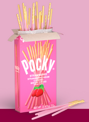 Pocky Strawberry Sticks 1.4 oz Each Pack Quantity 10 Packs Per Box Sweet Browse at UsaCandyWholesale.Com