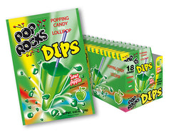 Pop Rocks Dips Sour Apple .63 oz Each Pack Quantity 18 Packs Per Box Sweet Browse at UsaCandyWholesale.Com