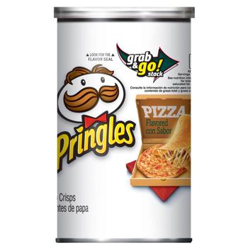 Pringles Chips Grab n Go Pizza Flavor Each Can 2.5 OZ Quantity 12 Pieces Per Case Sweet Browse at UsaCandyWholesale.Com