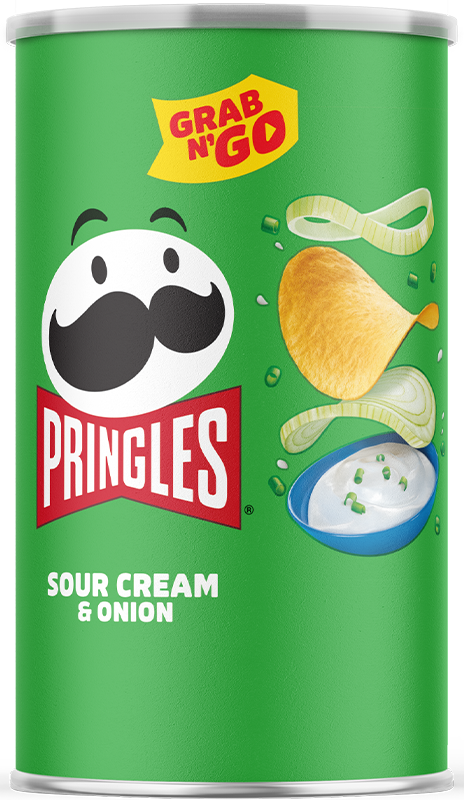 Pringles Chips Grab n Go Sour & Cream Flavor Each Can: 2.5 OZ Quantity 12 Cans Per Case Sweet Browse at UsaCandyWholesale.Com