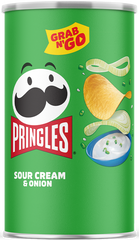 Pringles Chips Grab n Go Sour & Cream Flavor Each Can: 2.5 OZ Quantity 12 Cans Per Case Sweet Browse at UsaCandyWholesale.Com