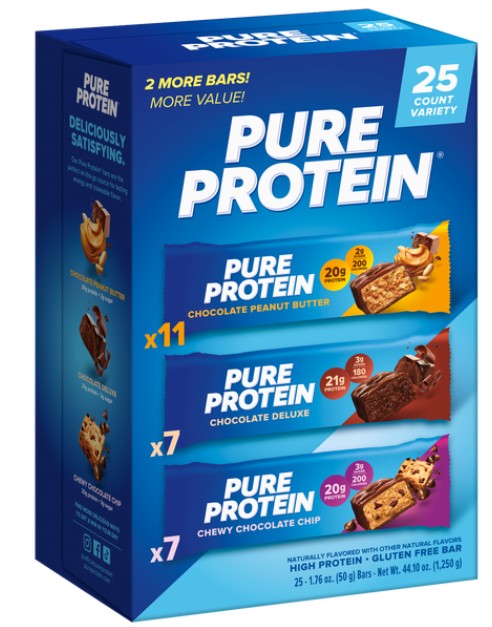 Pure Protein Bar Variety 1.76 oz Quantity 25 Bars Per Box Sweet Browse at UsaCandyWholesale.Com