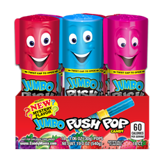 Push Pops Jumbo Assorted Flavors (Box of 18 Pieces) at UsaCandyWholesale.Com
